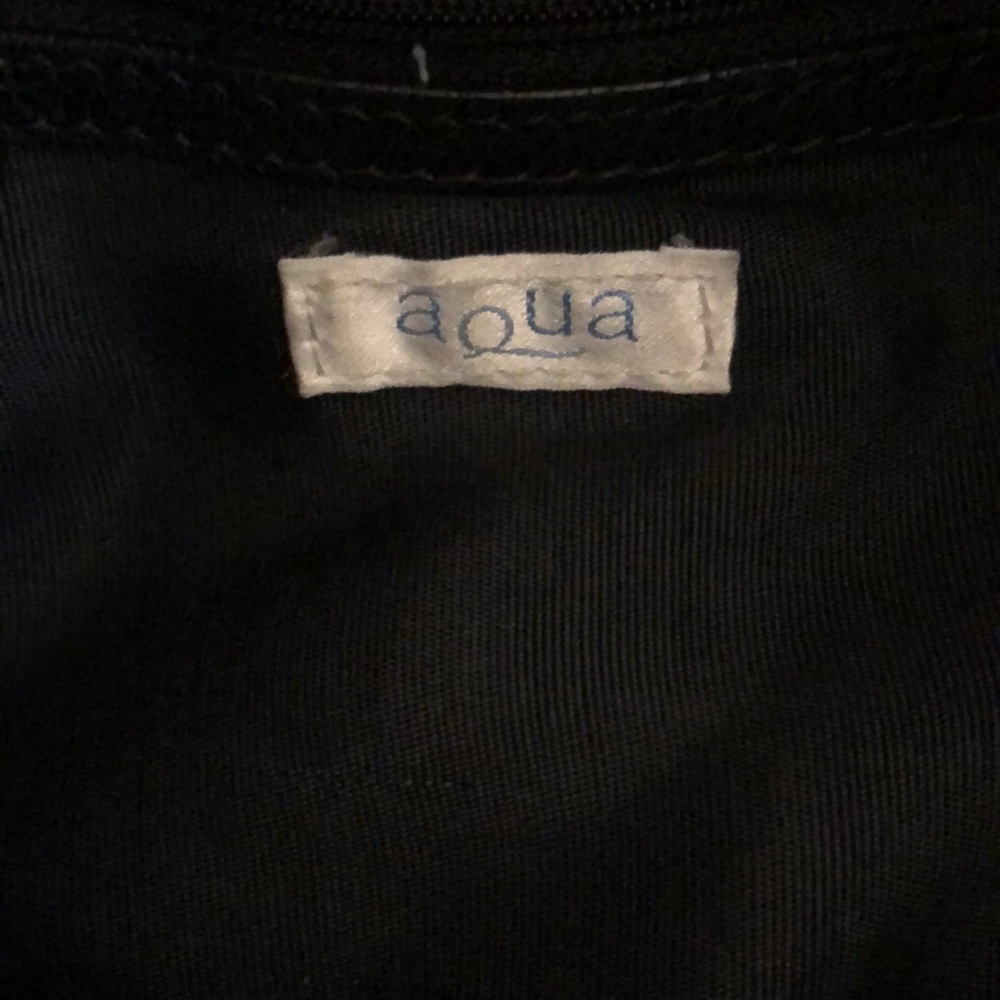 Aqua Black Leather Drawstring Bag - image 4